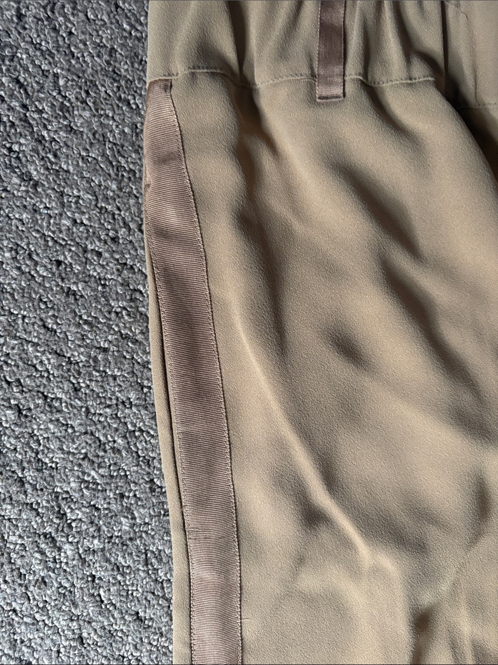 Anthropologie Wide-Leg Tuxedo Stripe Pants in Camel - Picture 4 of 8